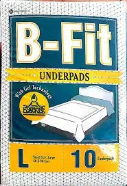 B-FIT UNDERPAD LARGE 60 X 90CM 10'S