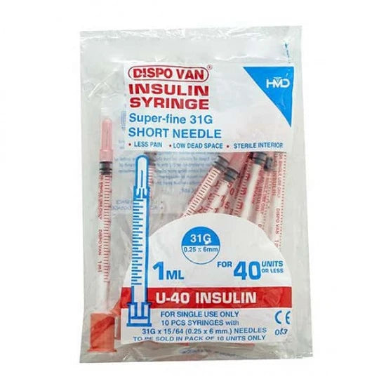 DISPOVAN 1 ML - U40 INSULIN SYRINGES 10'S PKT