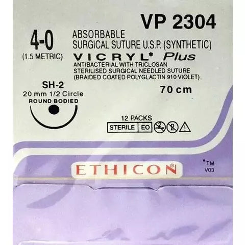 ETHICON JJ VP 2304 VICRYL PLUS 4-0 RB