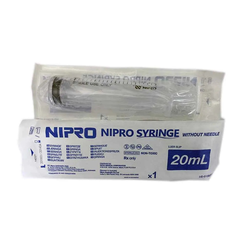 20ML NIPRO EO SYRINGE WITH NEEDLE 21GX1